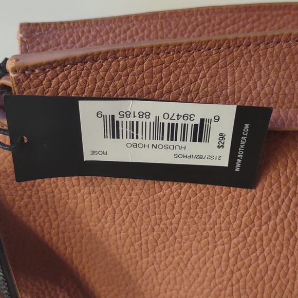 BOTKIER Rose Hudson Hobo Zip Top Tote Purse New 2 Straps Handbag Neutral Mauve - Picture 7 of 12